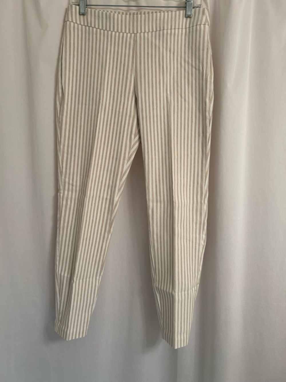 Nanette Lepore Cream and Beige Striped Pull On Pant